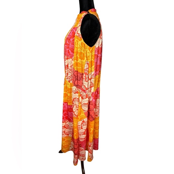 Ann Taylor Floral Patchwork Maxi Dress - Orange and Pink NWOT - Picture 8 of 11